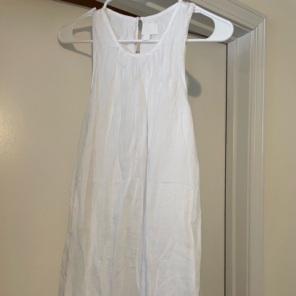 White linen mini dress